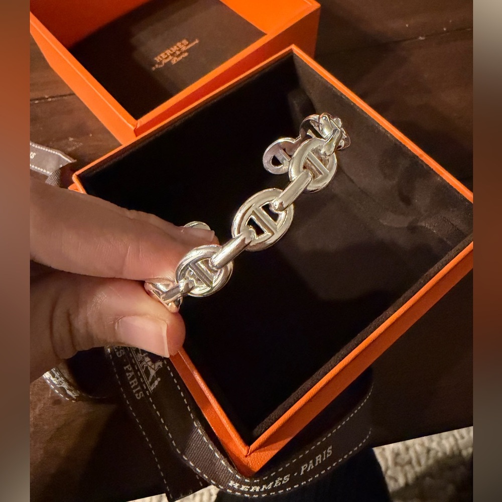 Hermès Silver Chain Bracelet